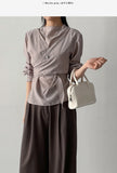 [Long Sleeve Ver.] Earth Wrap Loose Fit Blouse