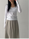 [Basic Item]Tolin V-Neck Tension Long-Sleeve T-Shirt