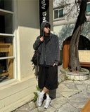 Here washing hood knit zip-up