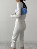 202 Slit Cotton Capri Pants