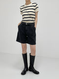 Black Blue Pintuck Part 4 Pants