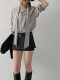 Twill Glass V-Neck Jacket