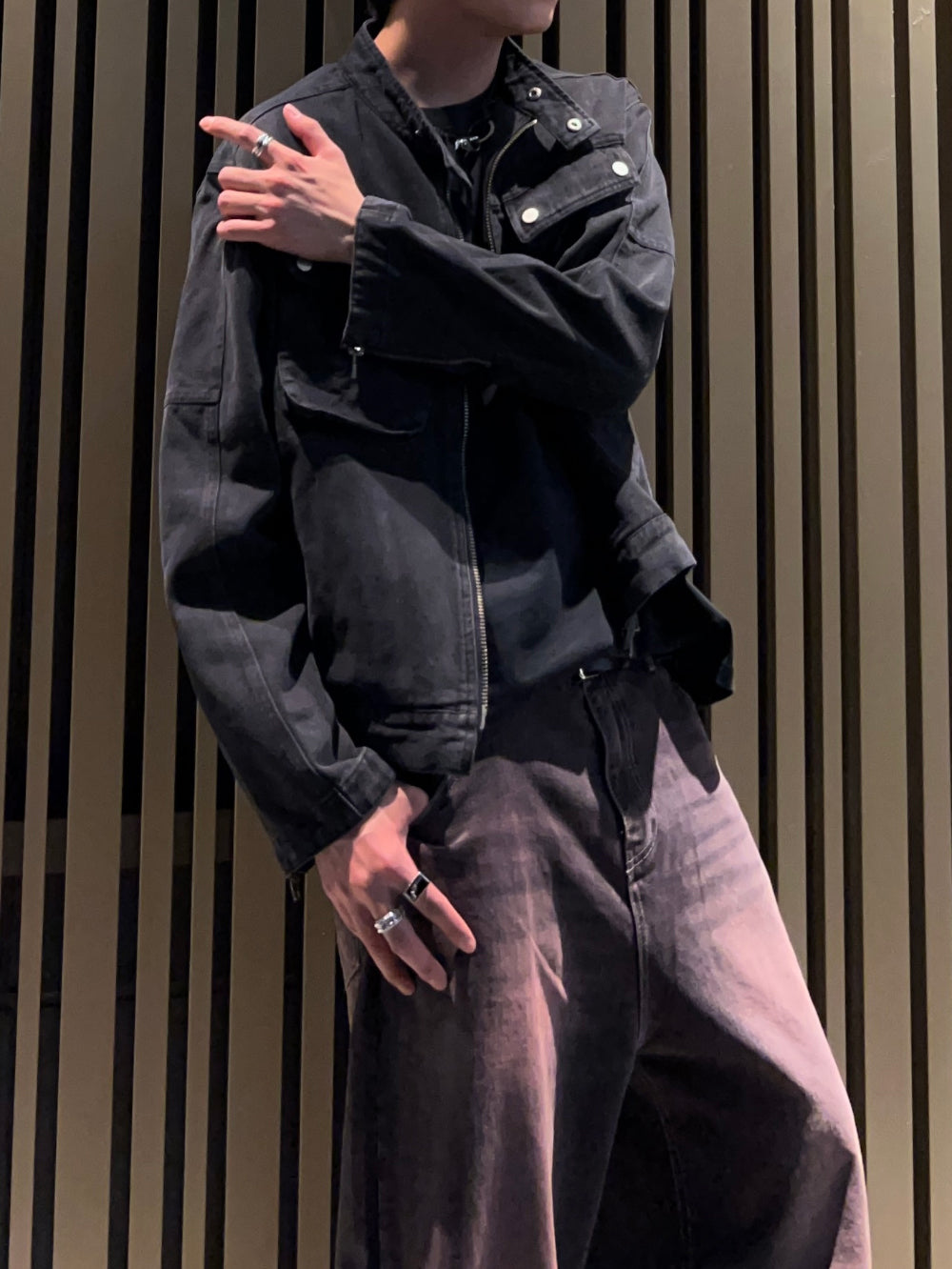【KOOLOSET】Pink Teen Black Washed Denim KOOLOSET (クロゼット) - ピンクティーンブラックウォッシング