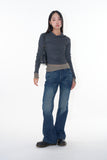 Bagel wool sheer long sleeve