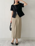 Twill Glass Boat Neck Jacket