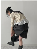 Lace Frill Short Sleeve T-Shirt