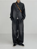 [Long sleeve ver.] Snap washing overfit denim shirt