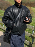 Black leather shirring padding