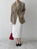 [Shawl SET] Striped Round Knit Cardigan