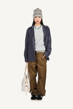 Utility Pintuck Wide Cotton Pants