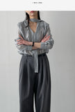Naro V-Neck See-Through Blouse