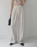 [summer] Modern Linen Two-Tuck Wide Slacks