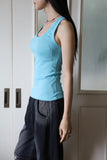 Line ribbed sleeveless