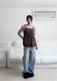 PINK WASHING WIDE DENIM PT