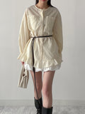 [Cowhide] Cable Long Layered Belt
