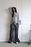 String ribbon over pants