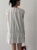 Rib Nylon Shirring Mini One Piece