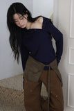 Suede layered wrap skirt