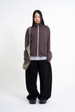 Jersey high-neck zip-up