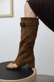 Two-way flip-flop long boots
