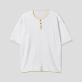 Moz Henley Neck Waffle Ringer Tee