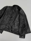 [Unisex] Crop Leather Single Over Fit Jacket