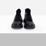 Plum Lace-up Strap Platform Sneakers