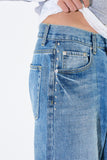 Stud embo denim pants
