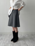 Striped A-line midi skirt