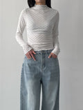 Dot Wave Turtleneck T-Shirt