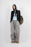 Basic ribbed knit zip-up