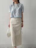 String See-through Short Sleeve Crop Blouse