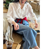 Tinkerbell Ruffle V-Neck Blouse