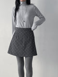 Tartan Check A-Line Midi Skirt (2C)