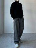 Waistbandless Two-Tuck Wide Denim
