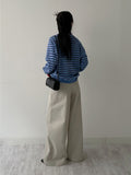 Odd High-Waisted Cotton Wide Pants