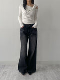 238 Back Pocket Semi-Bootcut Denim Pants