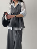[Set-up Available] Catch Slit Banding Long Skirt