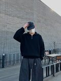 Half Zip-Up Wool Knit