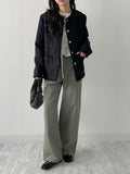 Pocket Fringe Half Tweed Jacket