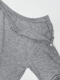 Boatneck Button Loose Fit T-shirt