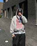 Crop Stars and Stripes Hood Zip-Up