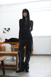 Cross long net knit