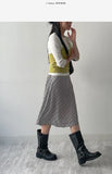 Tartan Check A-Line Midi Skirt
