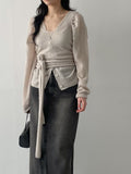 Enne Alpaca V-Neck Loose-Fit Cardigan