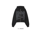Lettering Crop Hood Zip-Up