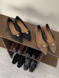 Bold Ribbon Stiletto Flat Shoes