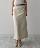 Kanna Linen H-Line Long Skirt