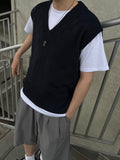 Checker Pattern Knit Vest