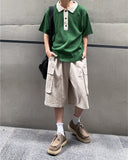 Medi collar short sleeve knit